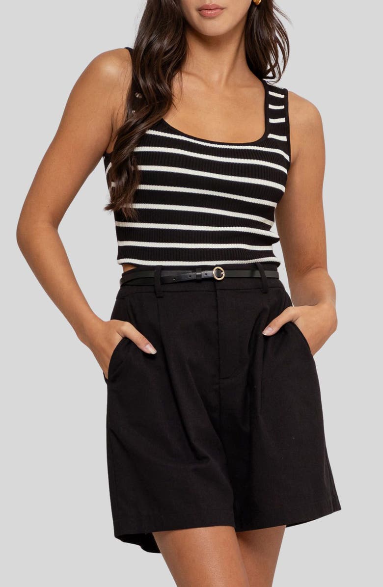 Blu Pepper Stripe Knit Tank, Main, color, Black