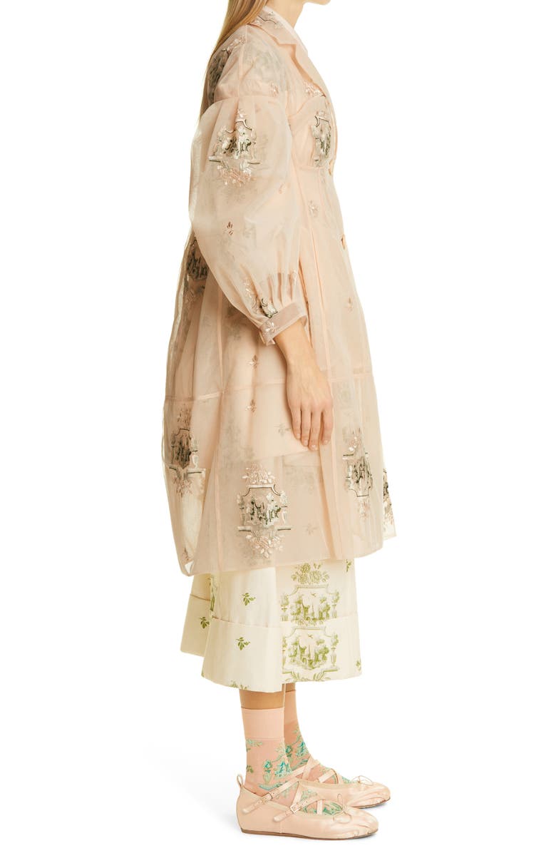 Simone Rocha Sculpted Sheer Tulle Coat, Alternate, color,