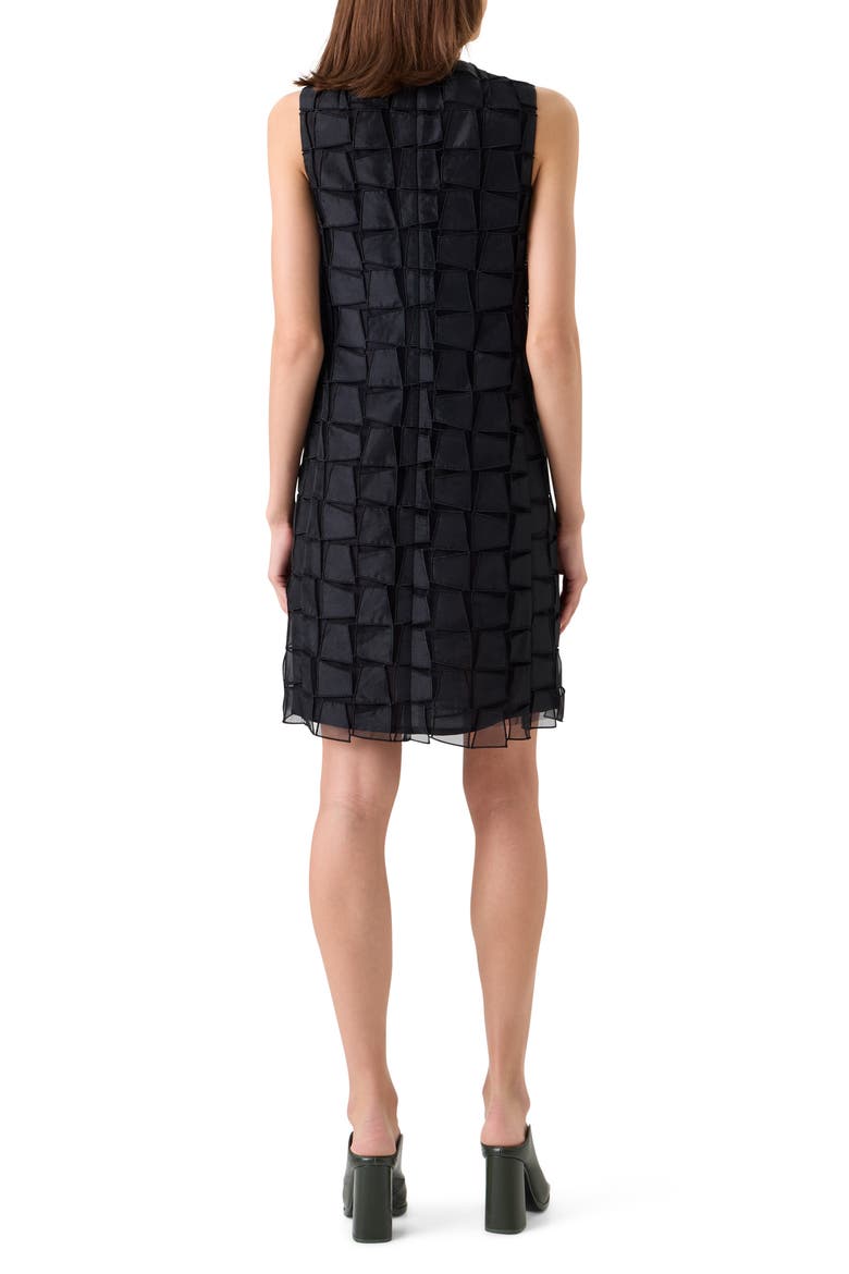 Trapezoid Organza Sheath Dress, Alternate, color, BLACK