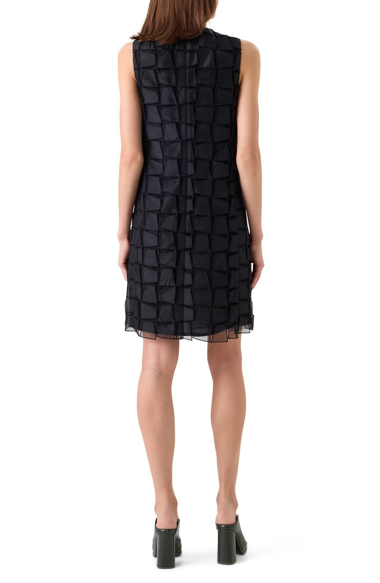 Akris Trapezoid Organza Sheath Dress, Alternate, color, Black