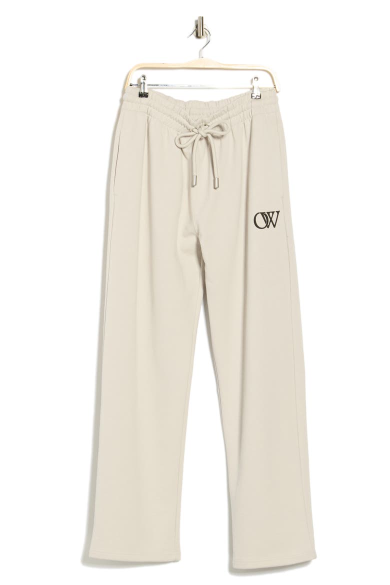 OW Cotton Sweatpants, Alternate, color, LIGHT STONE-BLACK