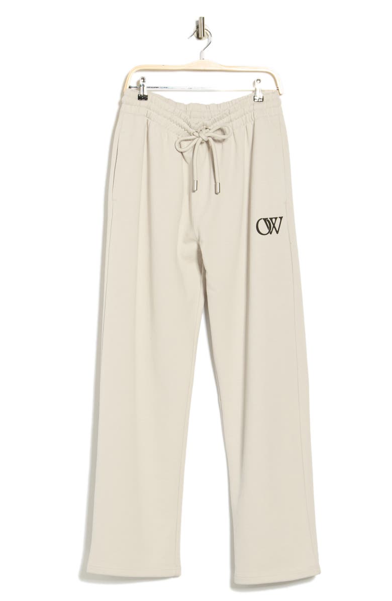 Off-White OW Cotton Sweatpants, Alternate, color, Light Stone-Black