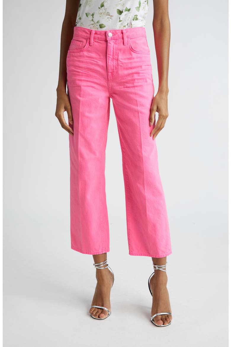 June High Waist Crop Stovepipe Jeans, Main, color, SHOCKING P