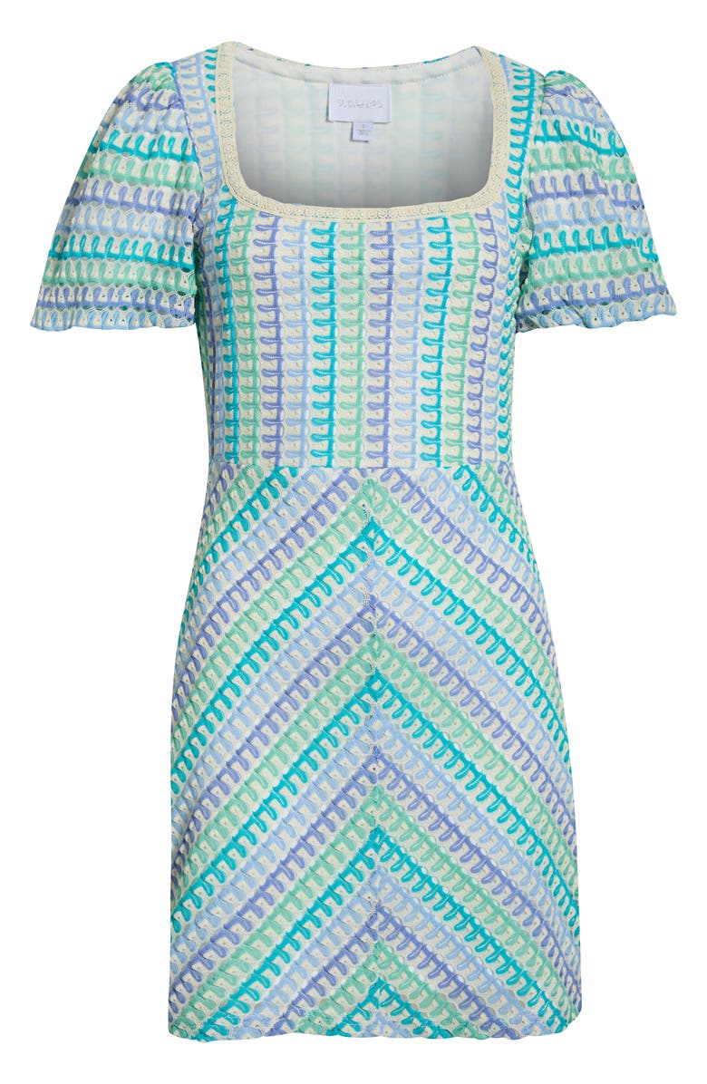 SUGARLIPS Widley Reyna Crochet Minidress, Main, color, Blue White