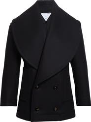 Bottega Veneta Stretch Wool Blend Felt Double Breasted Coat