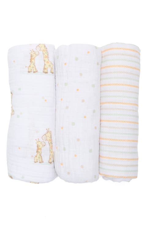 3-Pack Cotton Muslin Swaddle Blankets (Baby)