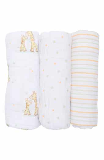 Little Me 3-Pack Cotton Muslin Swaddle Blankets