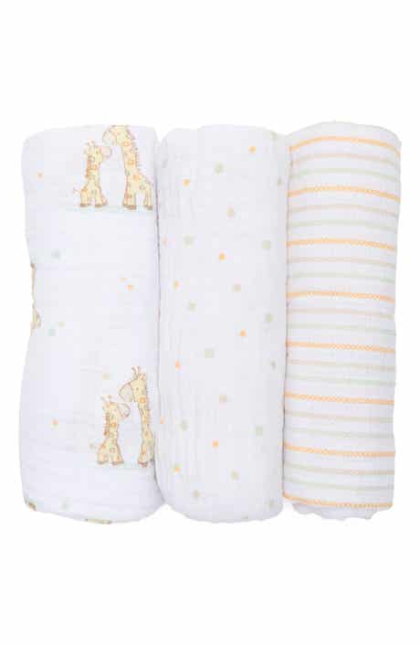 Little Me 3-Pack Cotton Muslin Swaddle Blankets