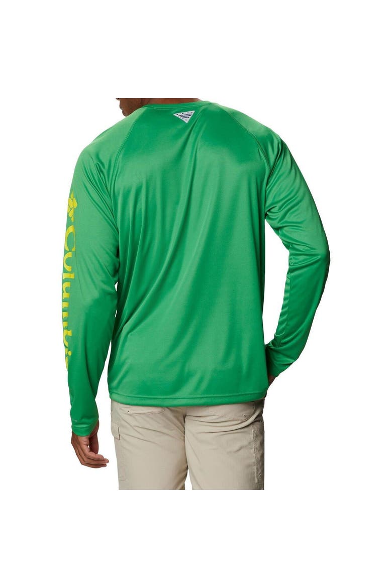 Men's Columbia Green Oregon Ducks Big & Tall Terminal Tackle Raglan Omni-Wick Long Sleeve T-Shirt, Alternate, color, Green