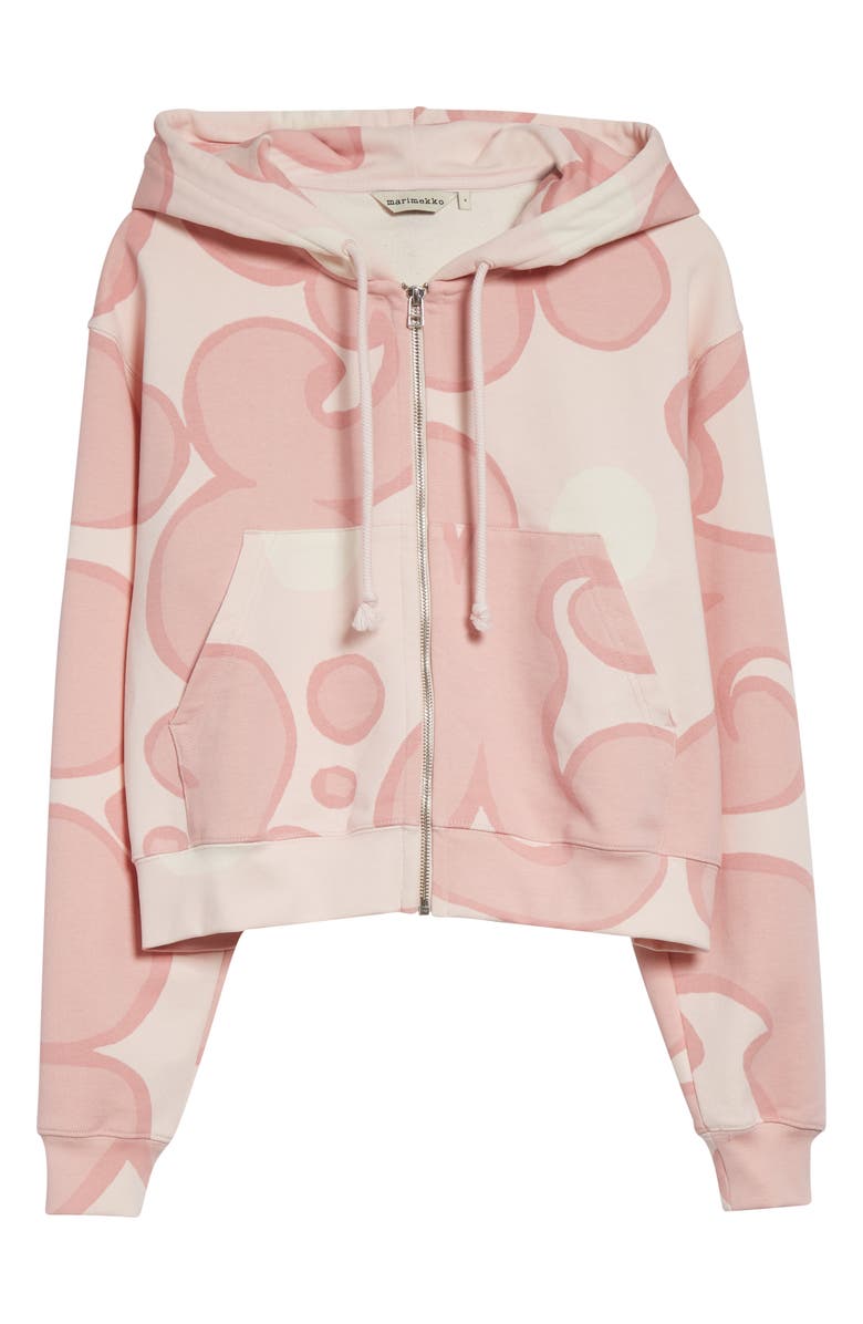 Marimekko Joggi Keidas Kioski French Terry Full Zip Hoodie, Alternate, color, Light Pink Off White