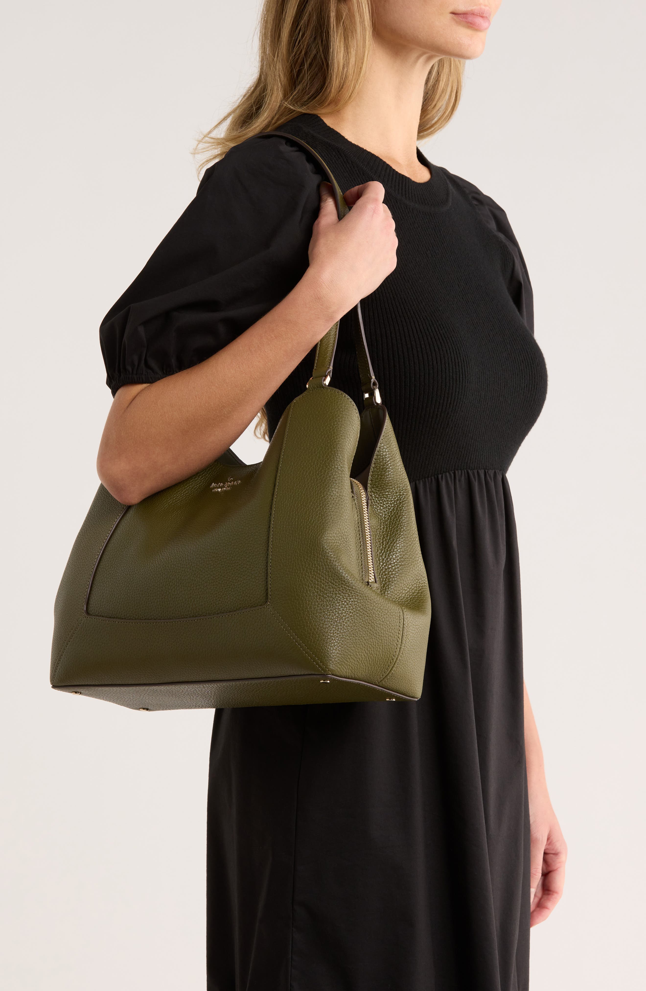 Kate Spade New York lena triple compartment shoulder bag, Alternate, color, Seaweed