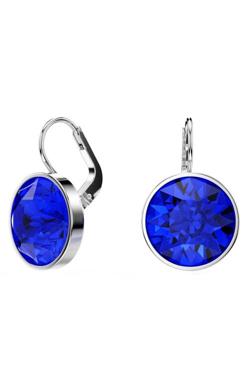 Swarovski Bella Drop Round Cut Earrings In Blue