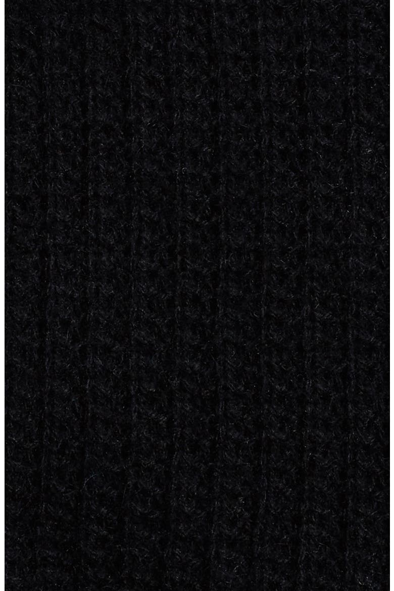 Cardigan Stitch Cashmere Wrap, Alternate, color, BLACK
