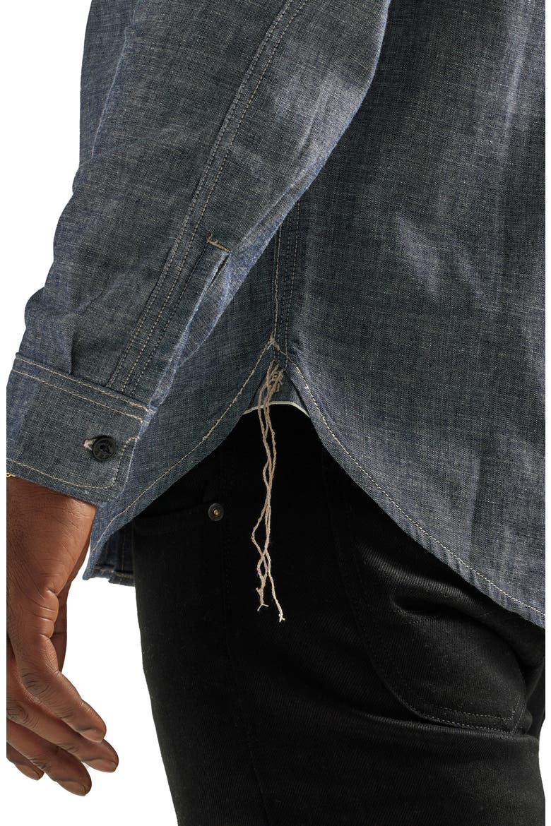 101 '70s Cotton Chambray Button-Up Shirt, Alternate, color, DRY INDIGO