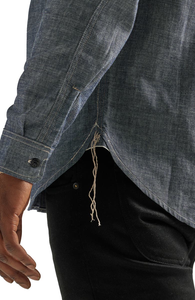 Lee 101 '70s Cotton Chambray Button-Up Shirt, Alternate, color, Dry Indigo