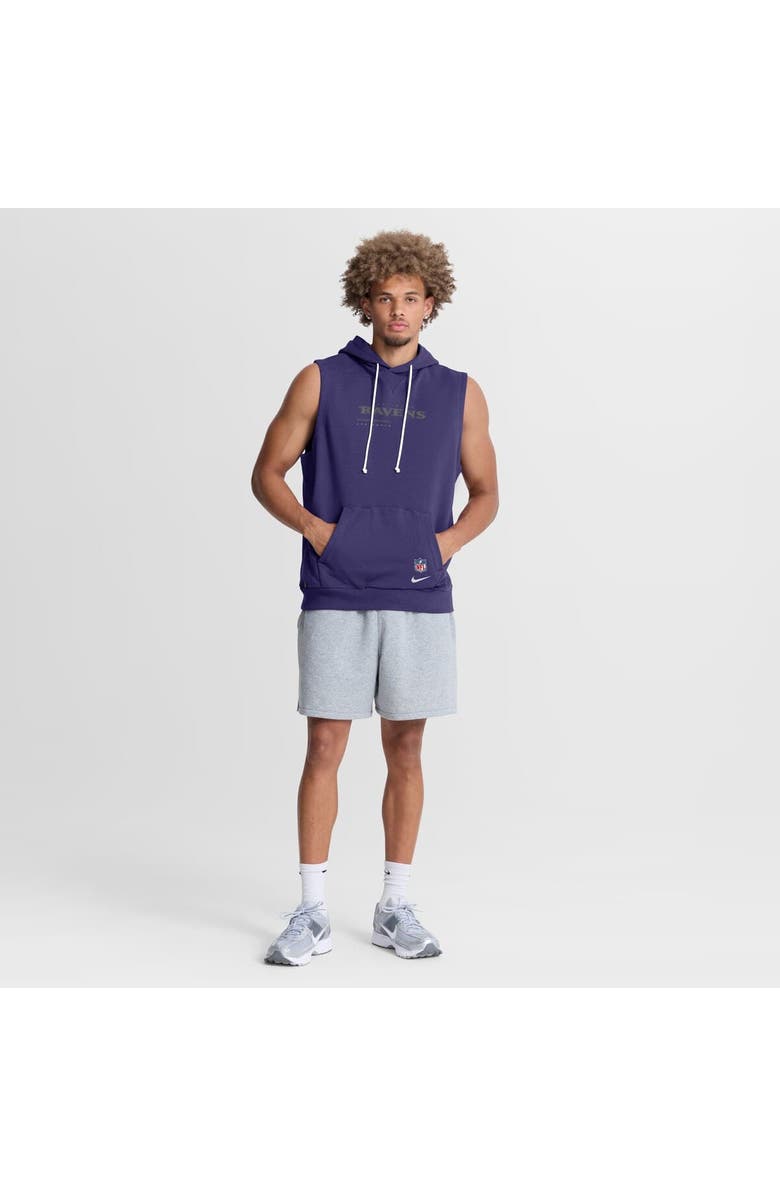 Nike Men's Nike Purple Baltimore Ravens Sideline Standard Issue Dri-FIT Sleeveless Hoodie, Alternate, color, Purple