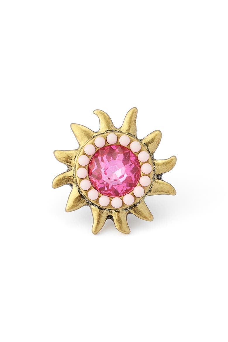 Pavé Stone Sun Cocktail Ring, Main, color, GOLD/ PINK