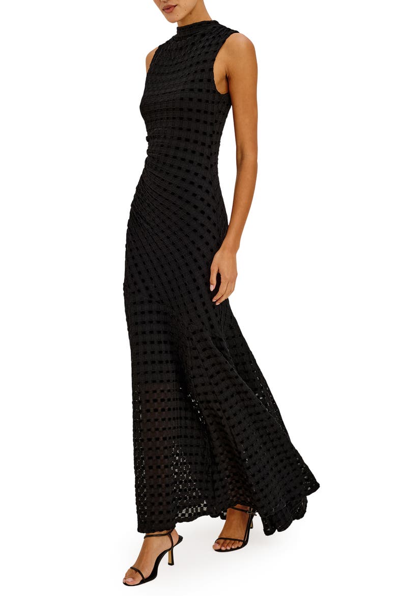 Cosmos Sleeveless Burnout Maxi Dress, Alternate, color, BLACK CHECKERBOARD