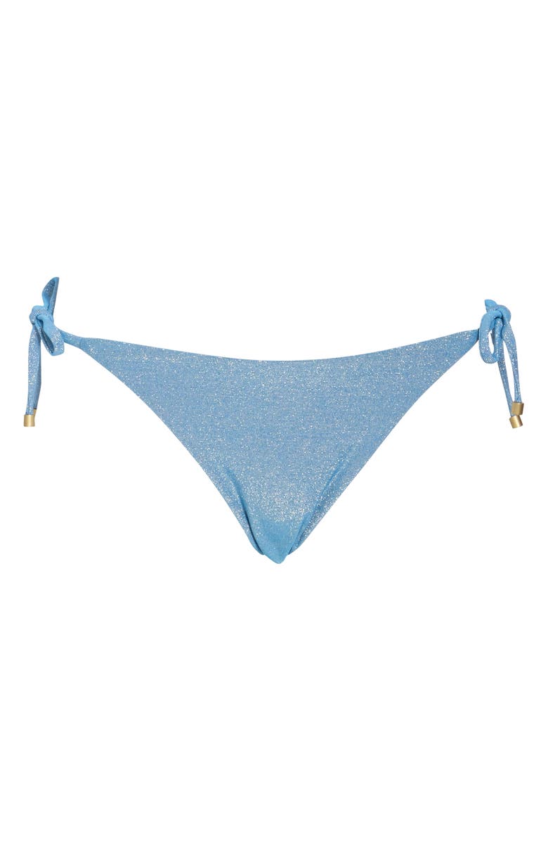 Vitamin A<sup>®</sup> Elle Metallic Side Tie Bikini Bottoms, Alternate, color, Ocean