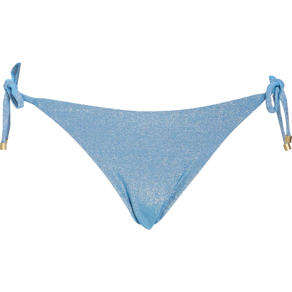 Shop Vitamin A ® Elle Metallic Side Tie Bikini Bottoms In Ocean