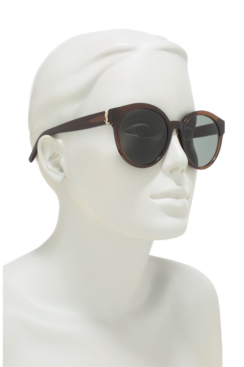 54mm Round Sunglasses, Alternate, color, BROWN BROWN GREY/GRY