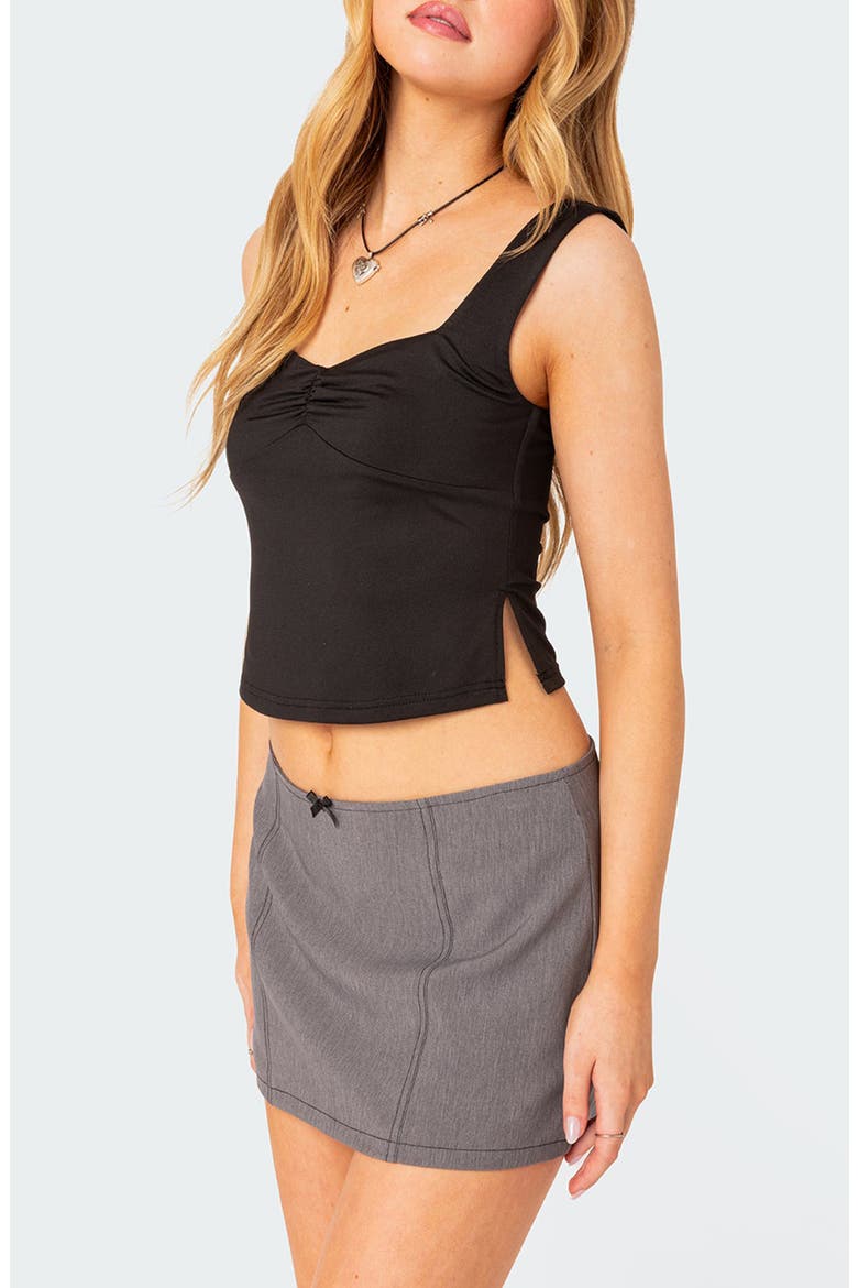Marigold Side Slit Crop Tank, Alternate, color, BLACK