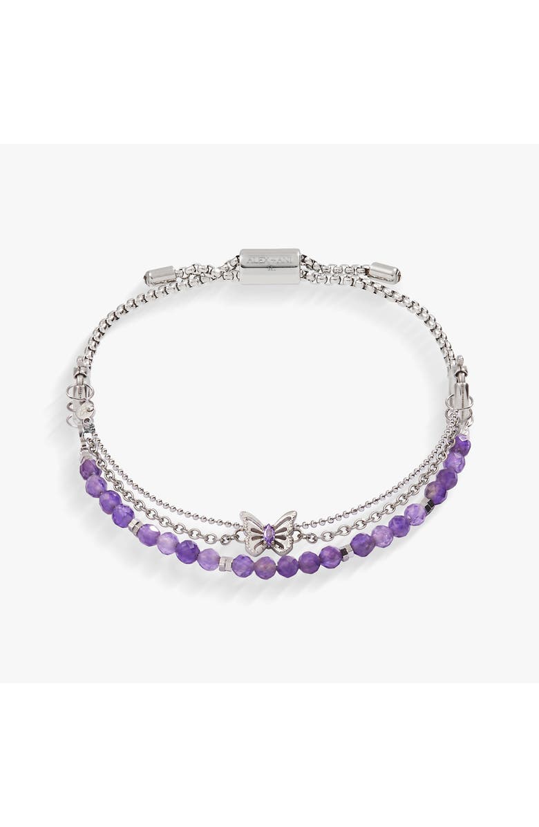 Alex and Ani Butterfly Stranded Bracelet Set, Main, color, Silver