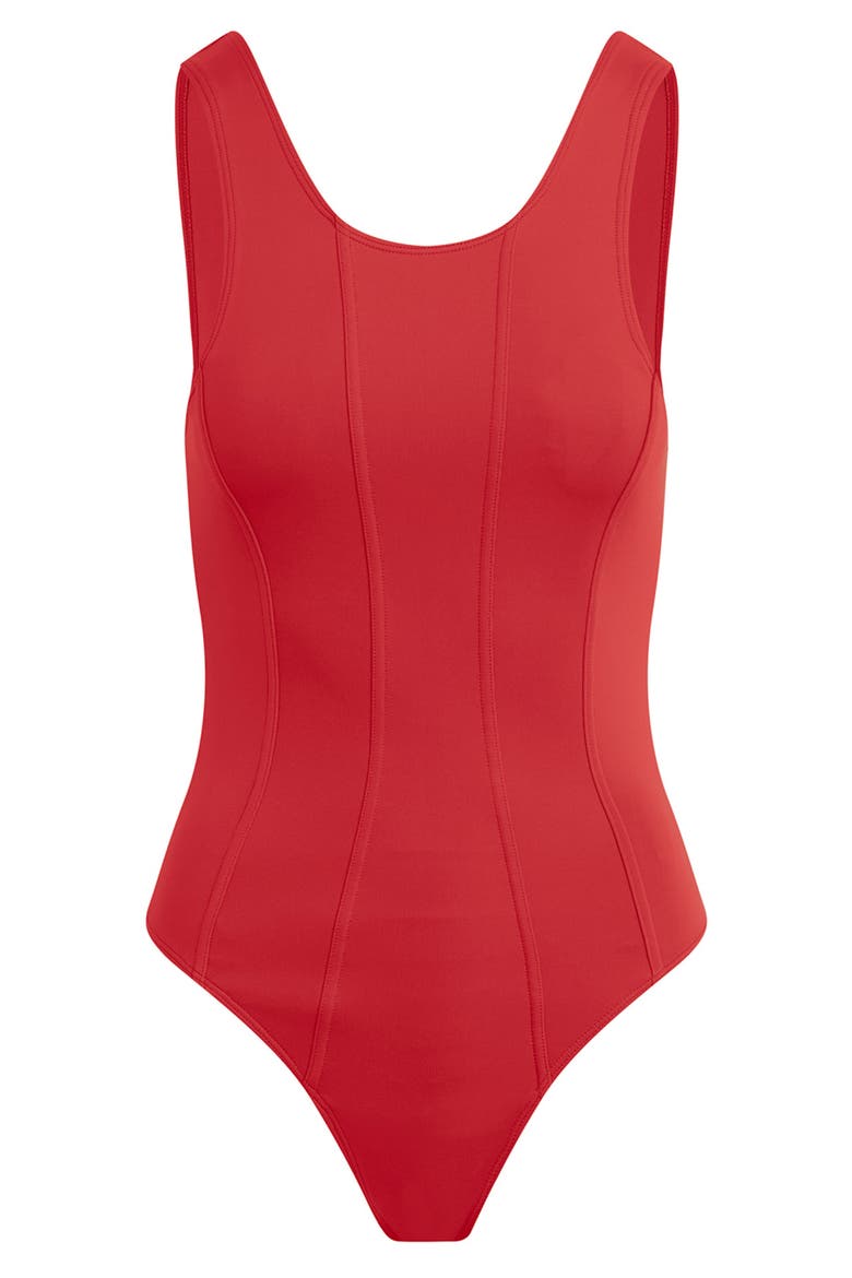 Scoop Neck Bodysuit, Alternate, color, POINSETTIA