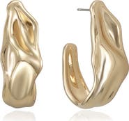 Ettika Curve Hammered Hoop Earrings