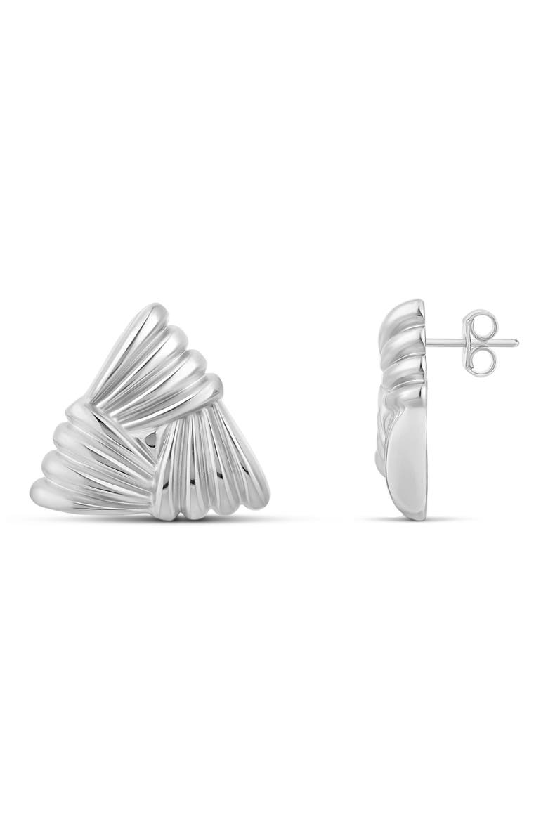 Textured Triangle Statement Earrings, Main, color, SILVER