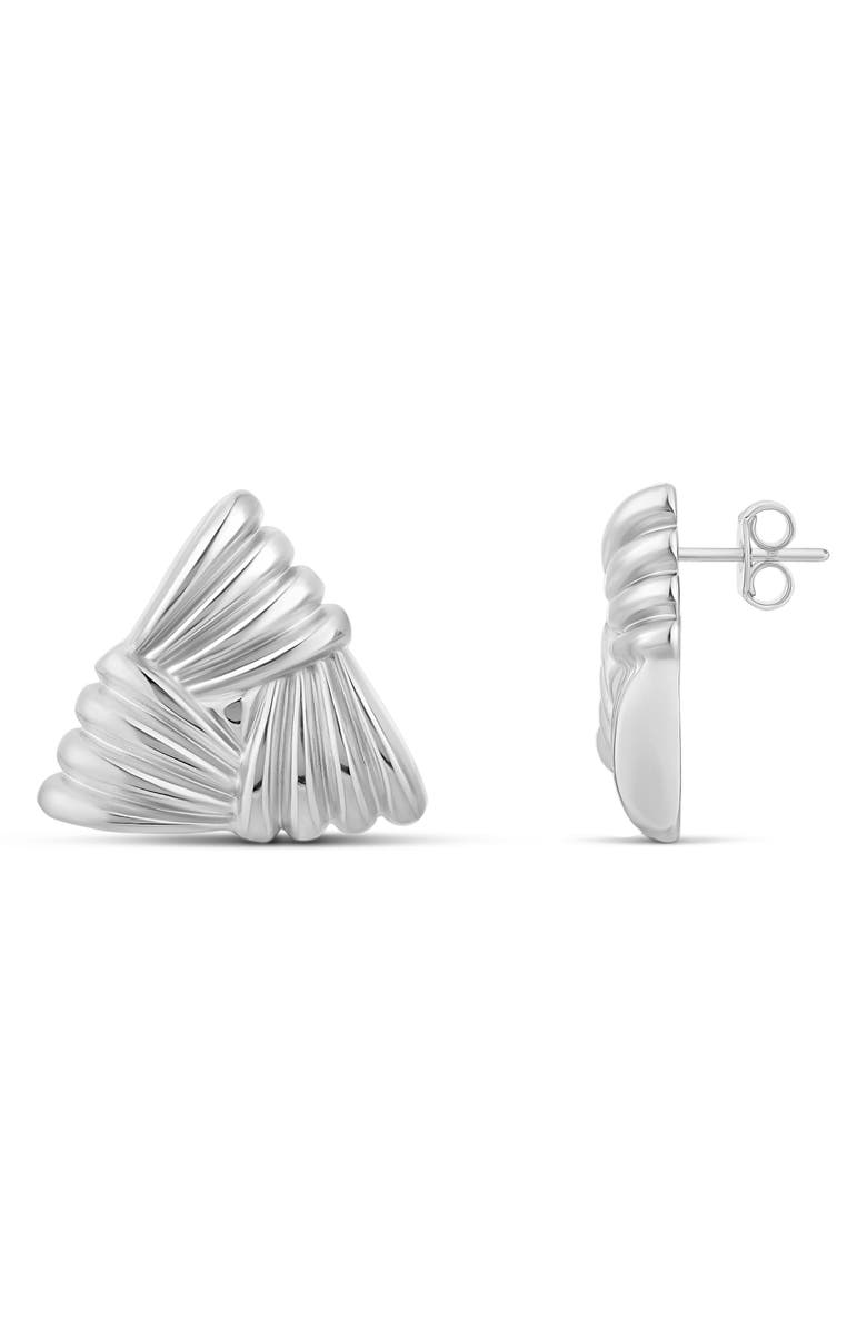 SHYMI Textured Triangle Statement Earrings, Main, color, Silver