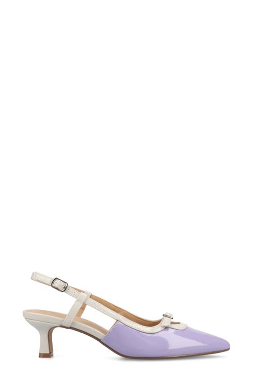 Shop Journee Collection Padma Slingback Kitten Heel Pump In Lilac Patent