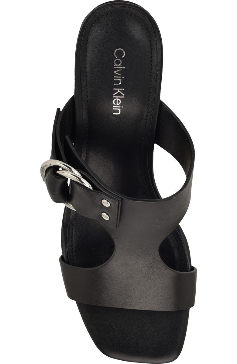 Calvin Klein Vevia Slide Sandal, Alternate, color, Black Leather