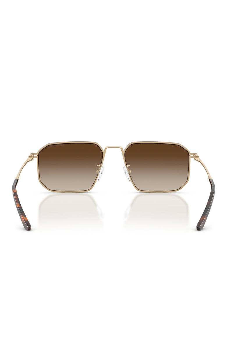 58mm Irregular Sunglasses, Alternate, color, PALE GOLD / GRADIENT BROWN