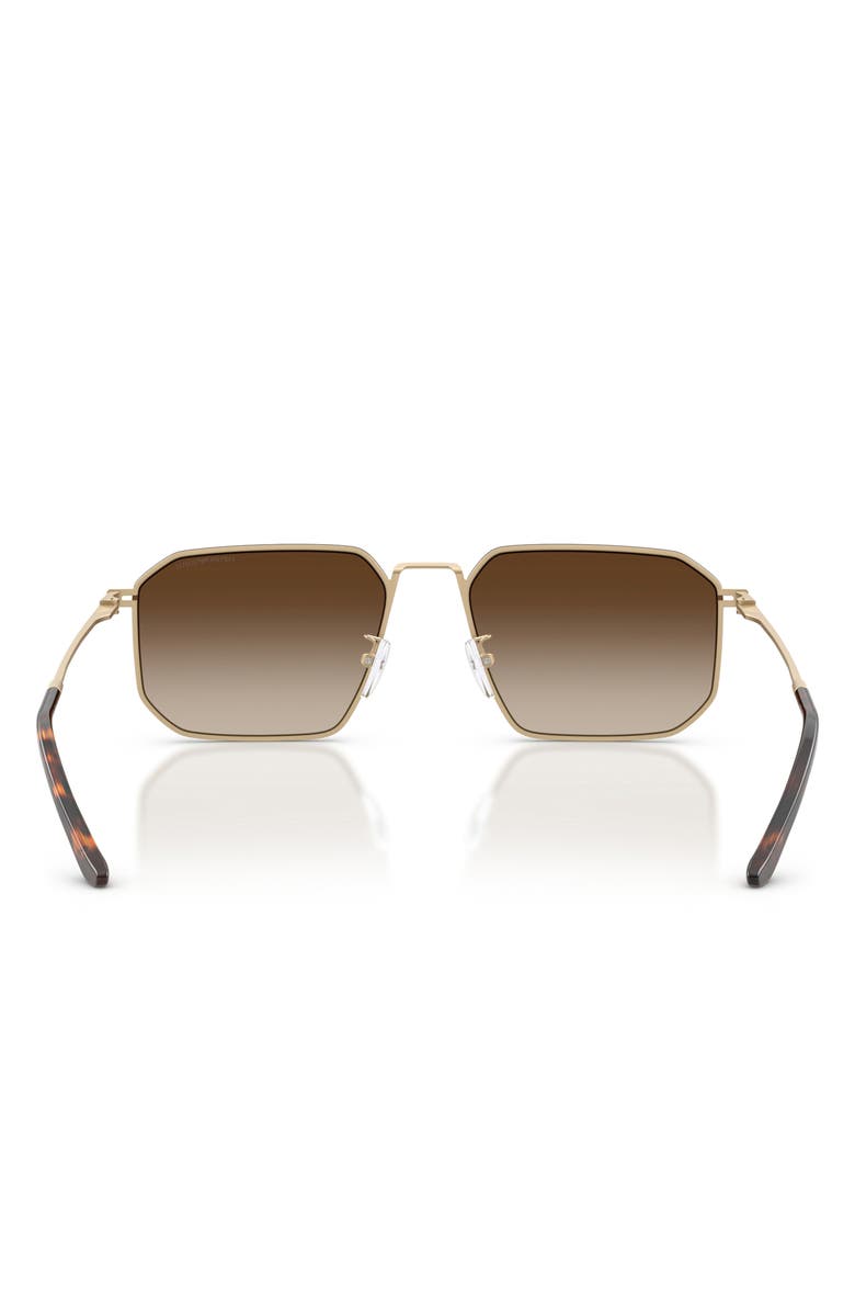 Emporio Armani 58mm Irregular Sunglasses, Alternate, color, Pale Gold / Gradient Brown