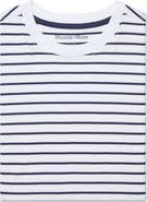 Mizzen+Main Palmer White Navy Stripe Pima Cotton T-Shirt