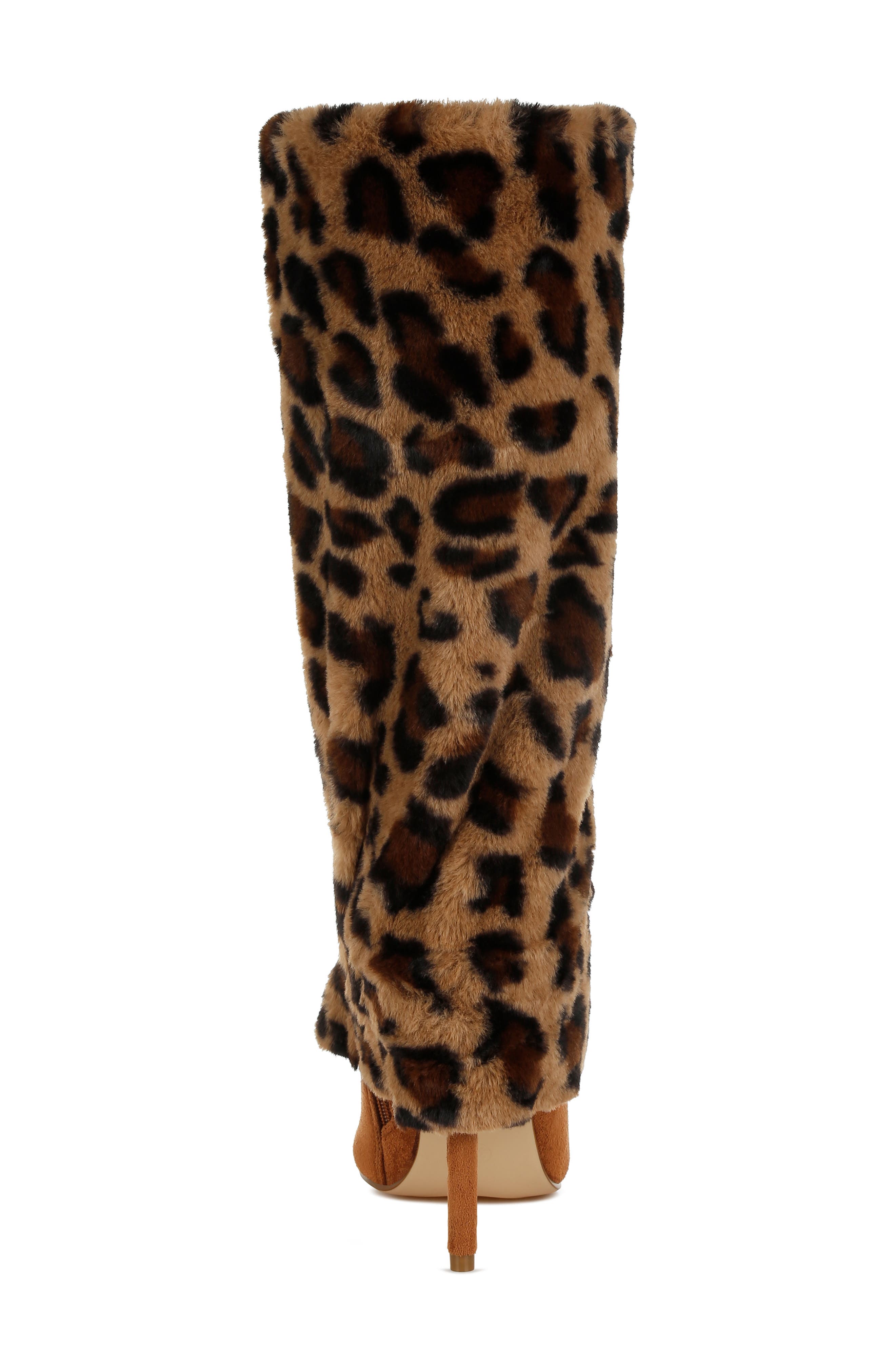 Everglade Faux Calf Hair Knee High Boot, Alternate, color, LEOPARD