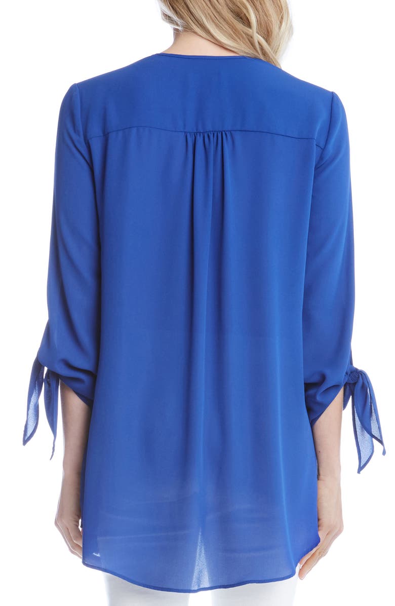 Karen Kane Crossover Front Tie Sleeve Top, Alternate, color, 