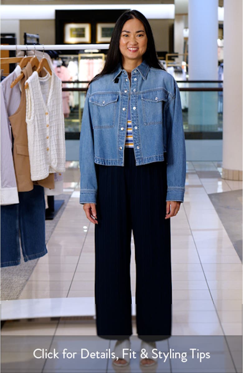 Airy Denim Crop Shirt, sales video thumbnail