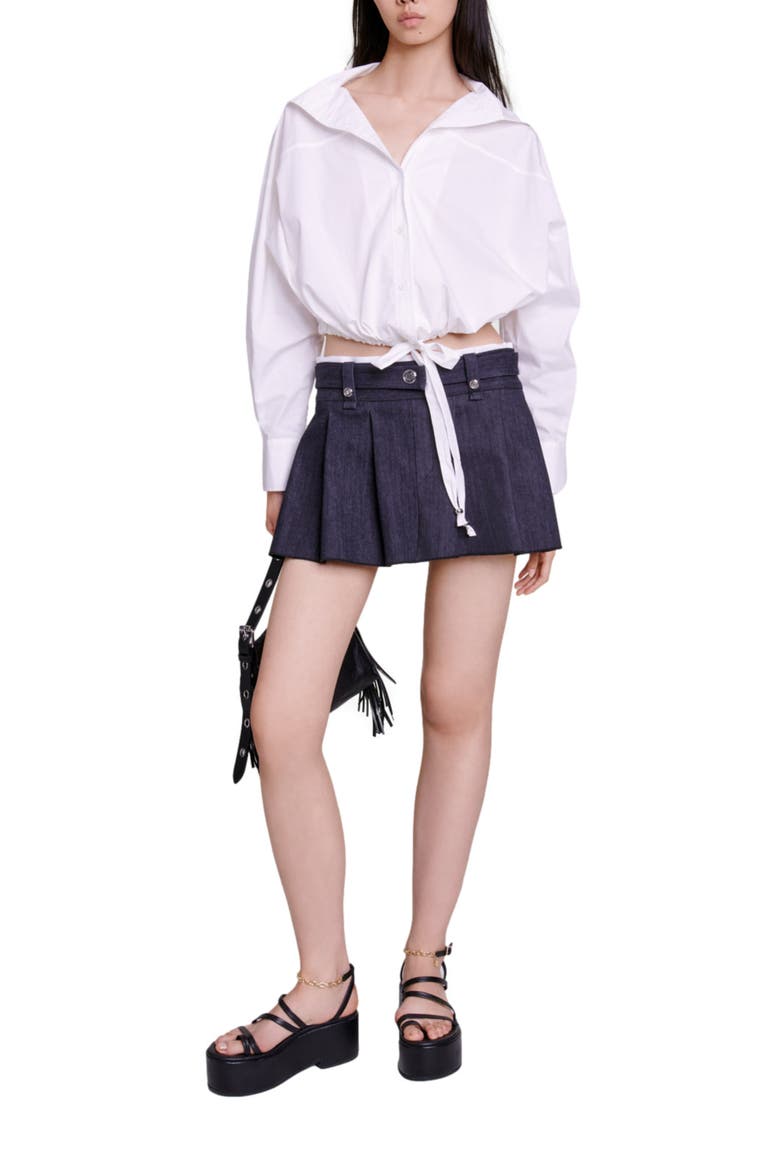 Jinime Pleated Miniskirt, Main, color, BLACK