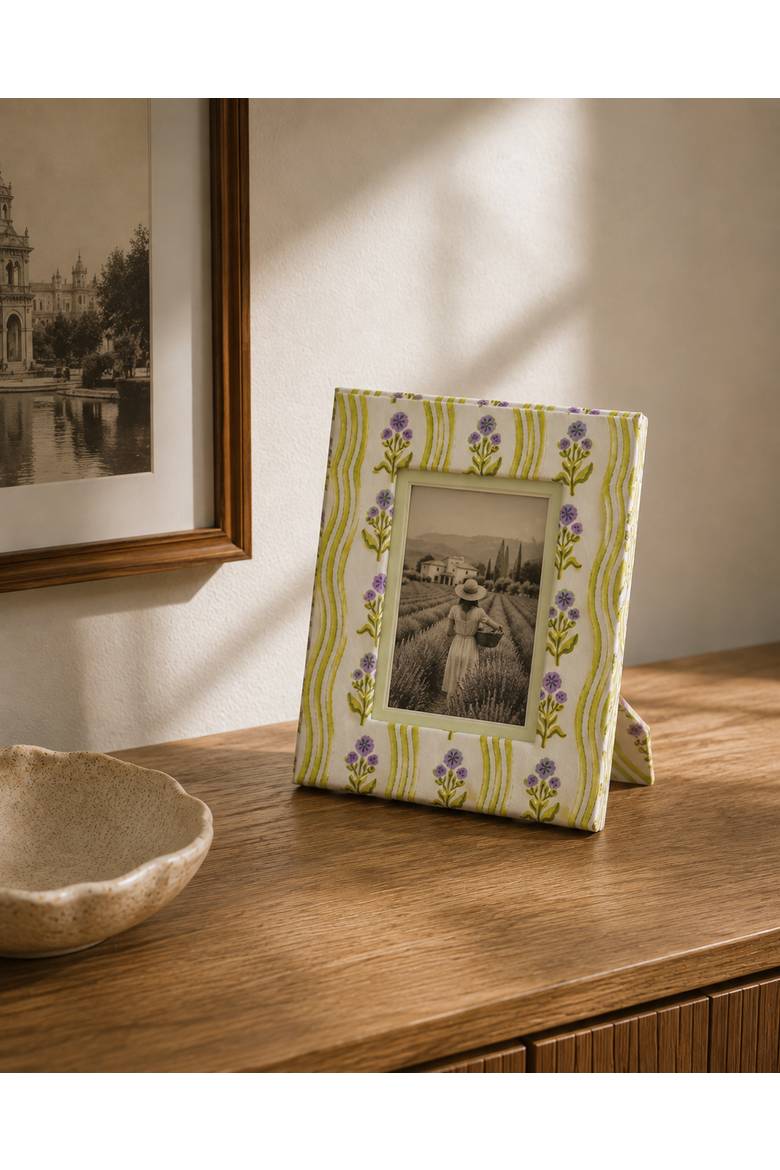 Block Print Photo Frame Leher, Alternate, color, Lilac