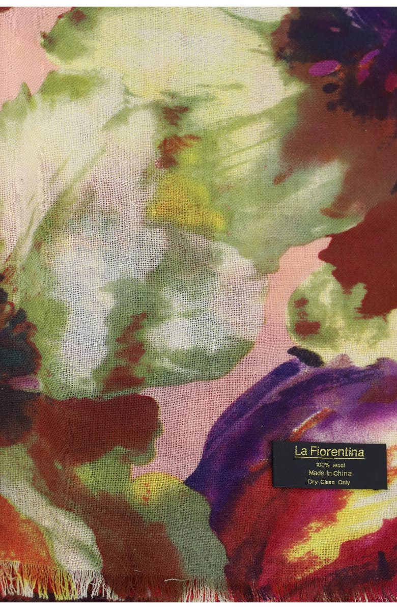 La Fiorentina Watercolor Print Scarf, Alternate, color,