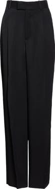 Bottega Veneta Pleated Viscose & Mulberry Silk Twill Straight Leg Trousers