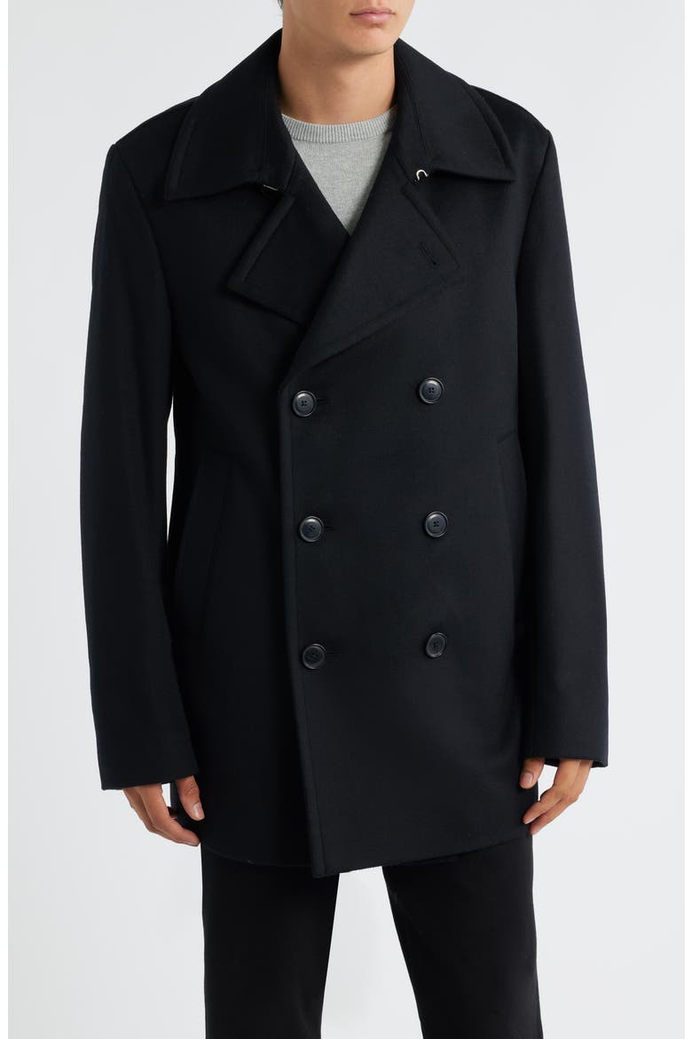 Hyde Wool & Cashmere Peacoat, Main, color, BLACK