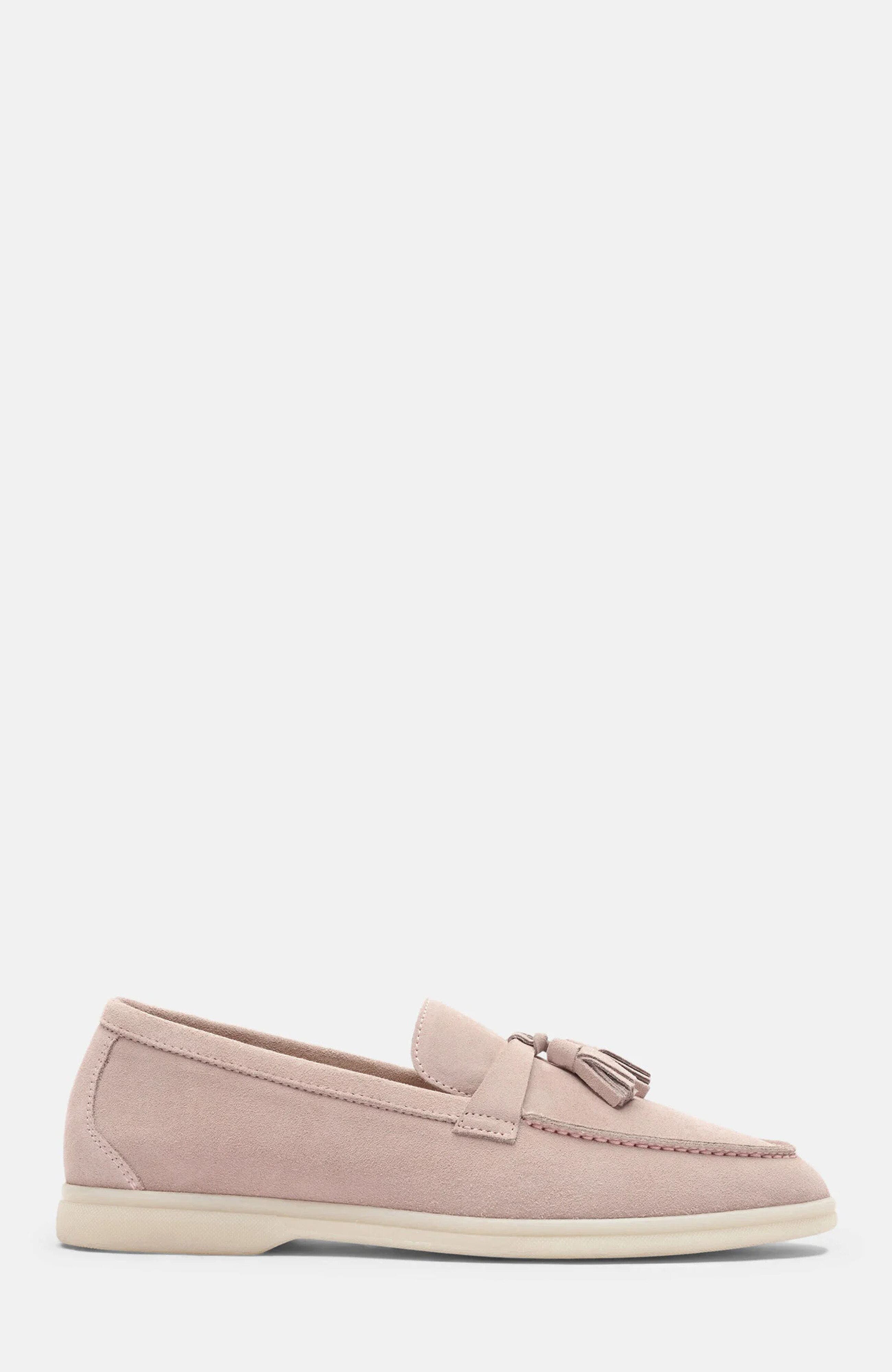 Leandra Loafers, Alternate, color, Pink - Suede