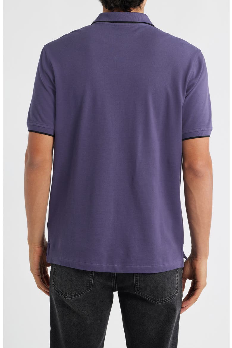 Zebra Organic Cotton Piqué Polo, Alternate, color, DARK VIOLET