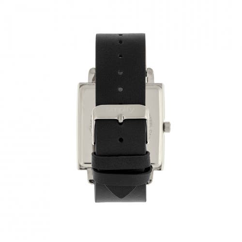 Simplify The 5000 Leather-band Watch In Black/white