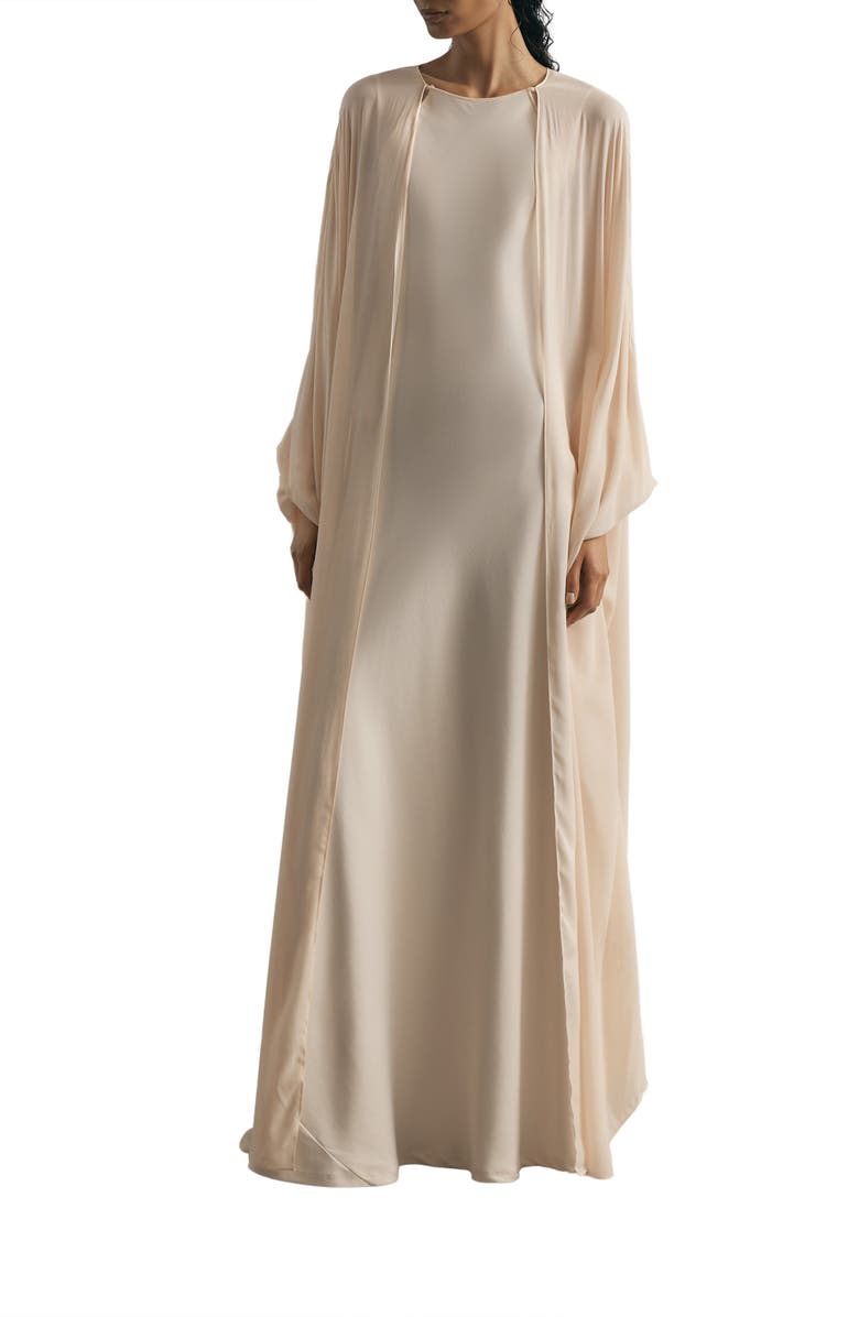 Reiss Flora Maxi Dress & Wrap Set, Main, color, Cream