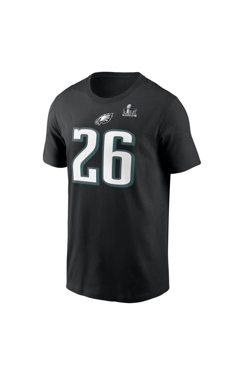 Nike Men's Nike Saquon Barkley Black Philadelphia Eagles Super Bowl LIX Name & Number T-Shirt, Alternate, color, 