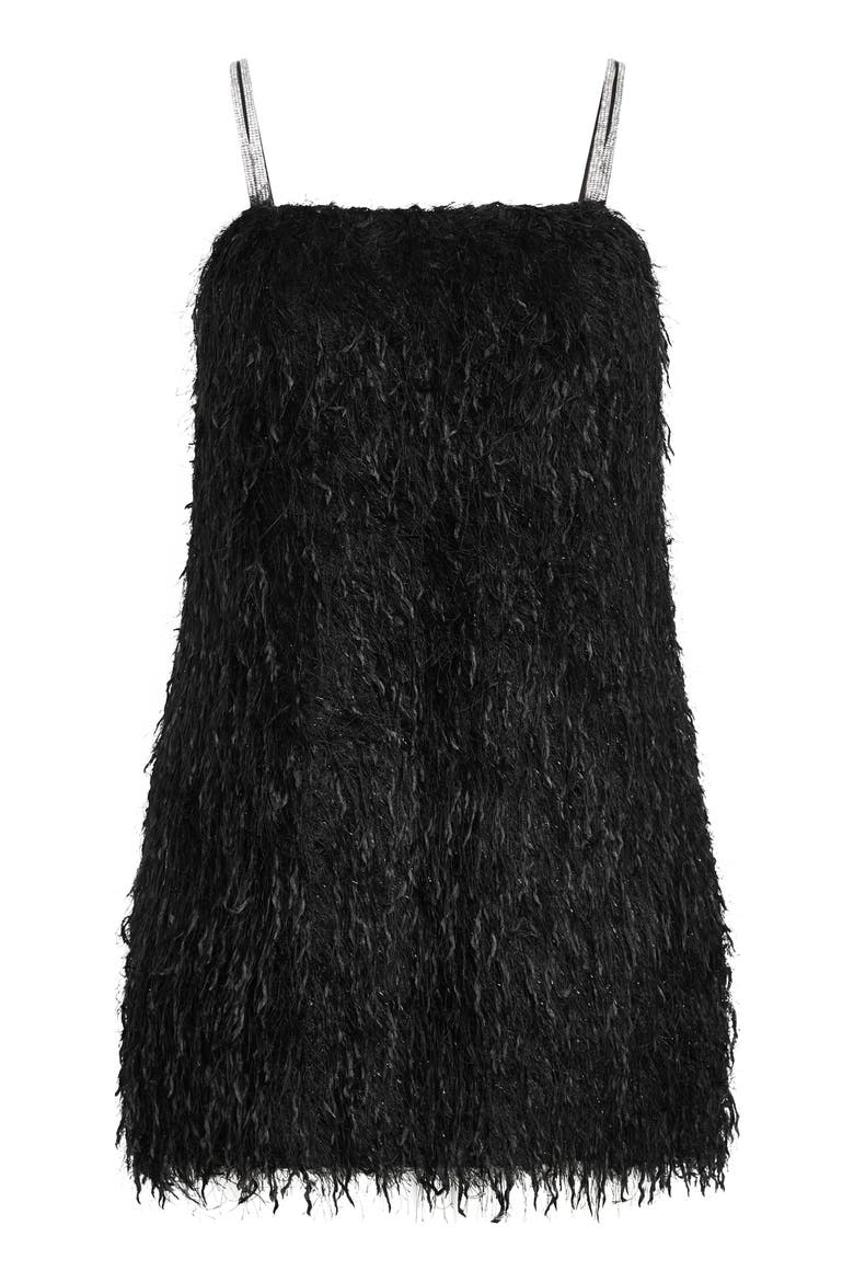 Faith Textured Fringe Minidress, Alternate, color, BLACK